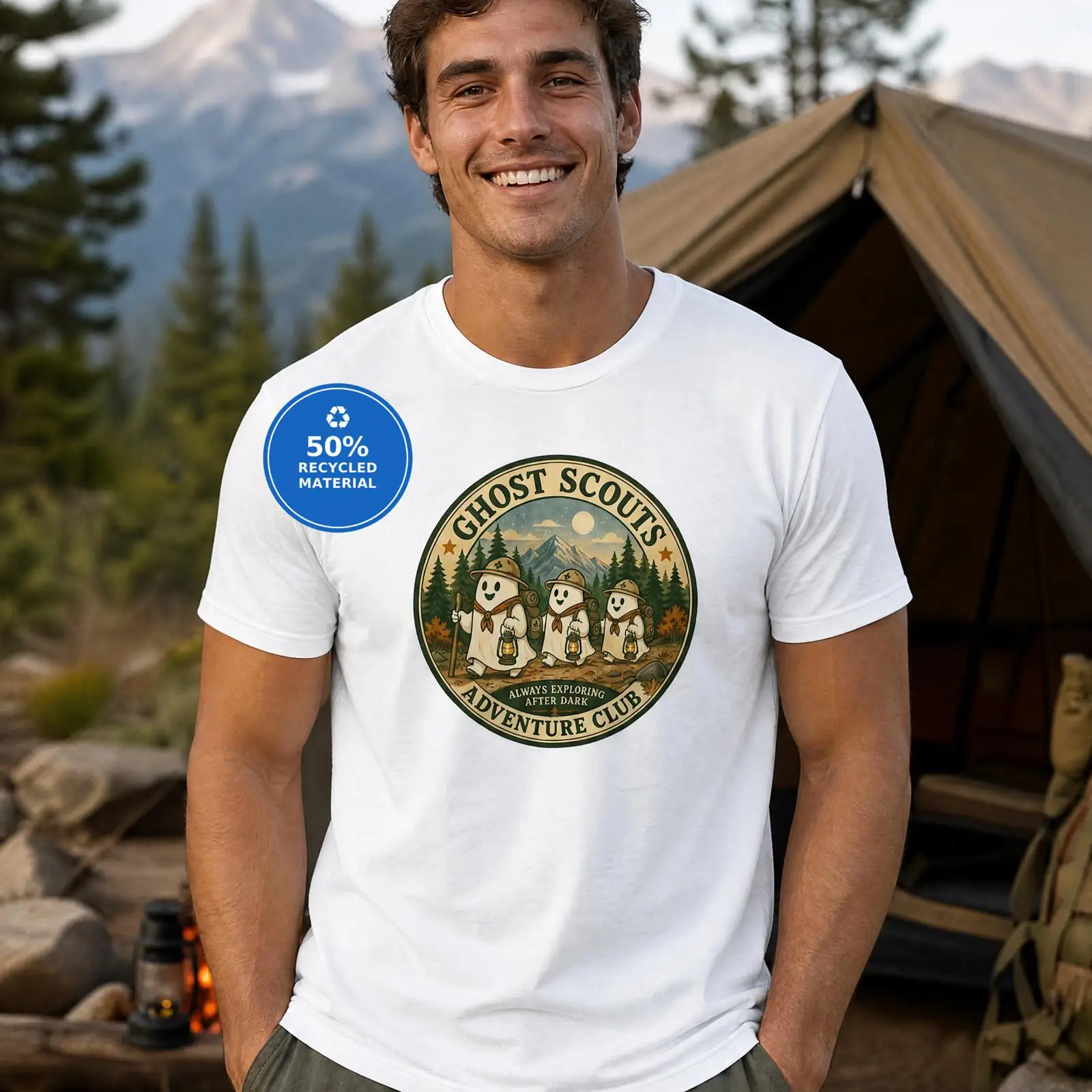 Outdoor Adventure Club - เสื้อยืด Ghost Scouts Adventure Club น่ารัก