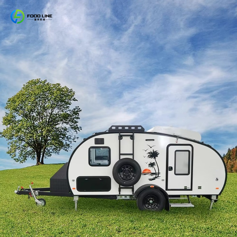 Outdoor Adventure Rv - รถพ่วงแคมป์ปิ้งแบบพกพาสำหรับการเดินทางผจญภัยกลางแจ้งสำหรับครอบครัว รุ่นปรับแต่งได้ 4x4 ออฟโรด ทรงหยดน้ำ