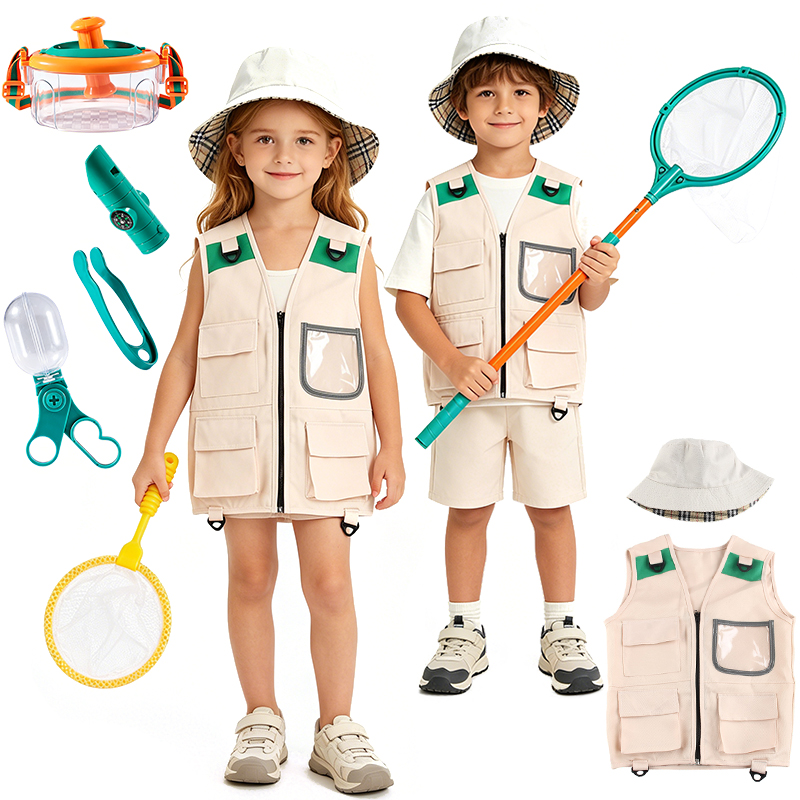 Outdoor Adventure Kit For Boys - ชุดนักสำรวจผจญภัย เสื้อกั๊กและหมวกกลางแจ้ง เสื้อผ้าเด็ก การสำรวจธรรมชาติ แคมป์ปิ้ง เดินป่า