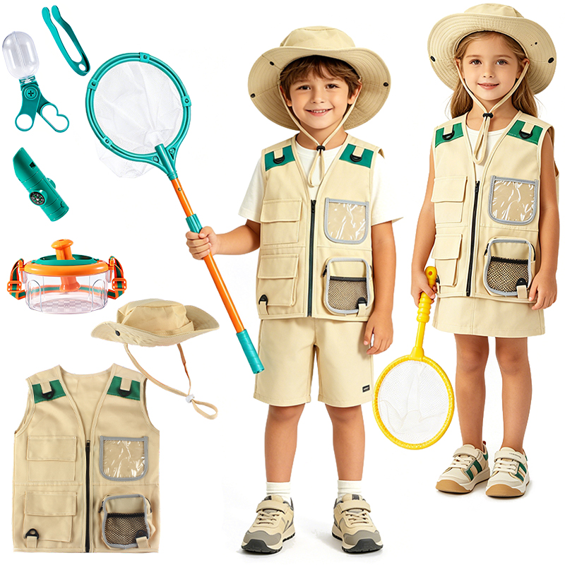 Outdoor Adventure Kit For Boys - ชุดนักสำรวจสำหรับเด็ก ชุดของเล่นสำรวจธรรมชาติกลางแจ้ง สำหรับเด็กชายและเด็กหญิง สำหรับการตั้งแคมป์ เดินป่า ล่าแมลง