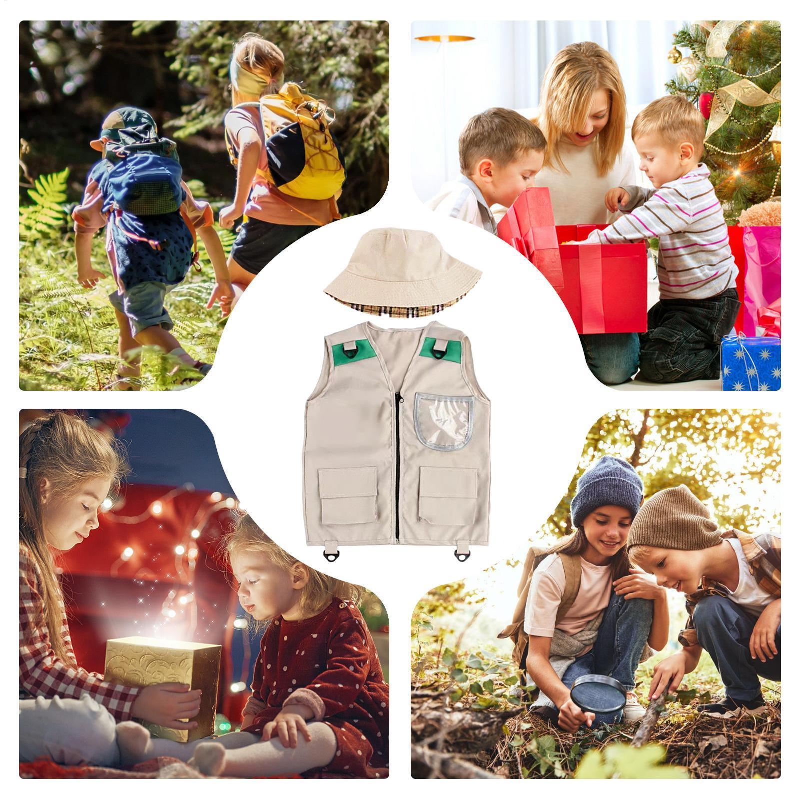 ชุดเสื้อกั๊กและหมวกนักสำรวจสำห - Outdoor Adventure Kit For Boys บทวิจารณ์และราคา