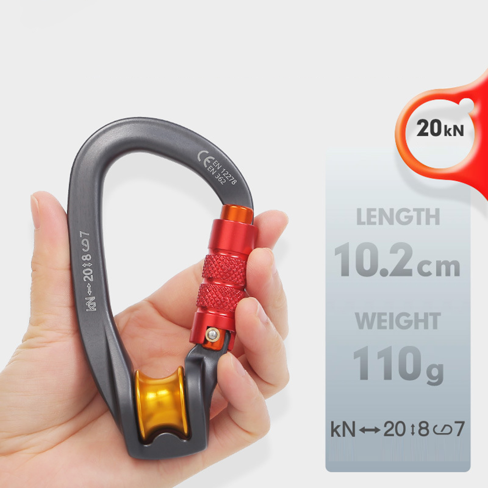 คาราไบเนอร์แบบล็อค อุปกรณ์ปีนเ - Carabiner Locking D บทวิจารณ์และราคา