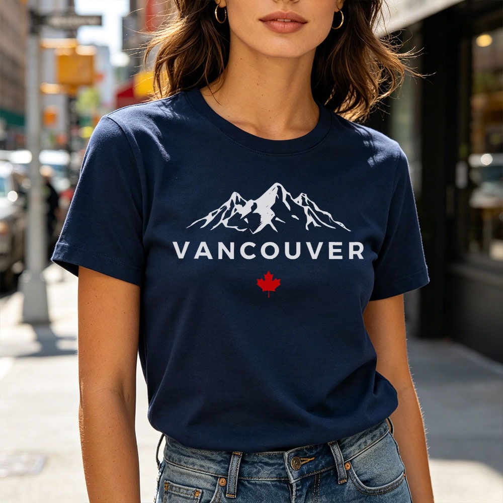 เสื้อยืดลายภูเขาแวนคูว์ แคนาดา - Outdoor Adventure Club บทวิจารณ์และราคา