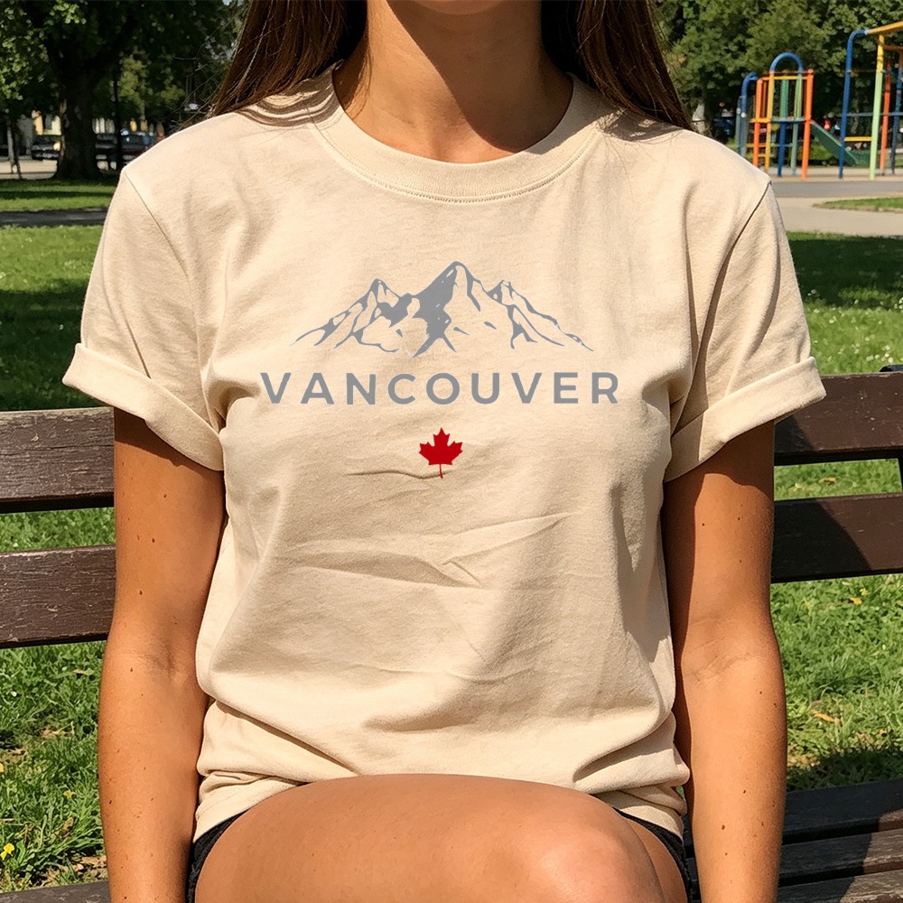 เสื้อยืดลายภูเขาแวนคูว์ แคนาดา - Outdoor Adventure Club บทวิจารณ์และราคา