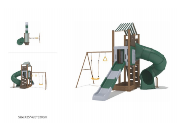 ชุดเครื่องเล่นสนามเด็กเล่นกลาง - Outdoor Adventure Course บทวิจารณ์และราคา
