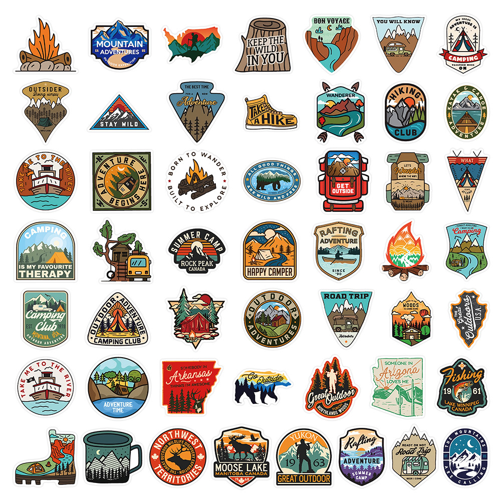 สติกเกอร์ผจญภัยกลางแจ้ง 50 แผ่ - Outdoor Adventure Store บทวิจารณ์และราคา
