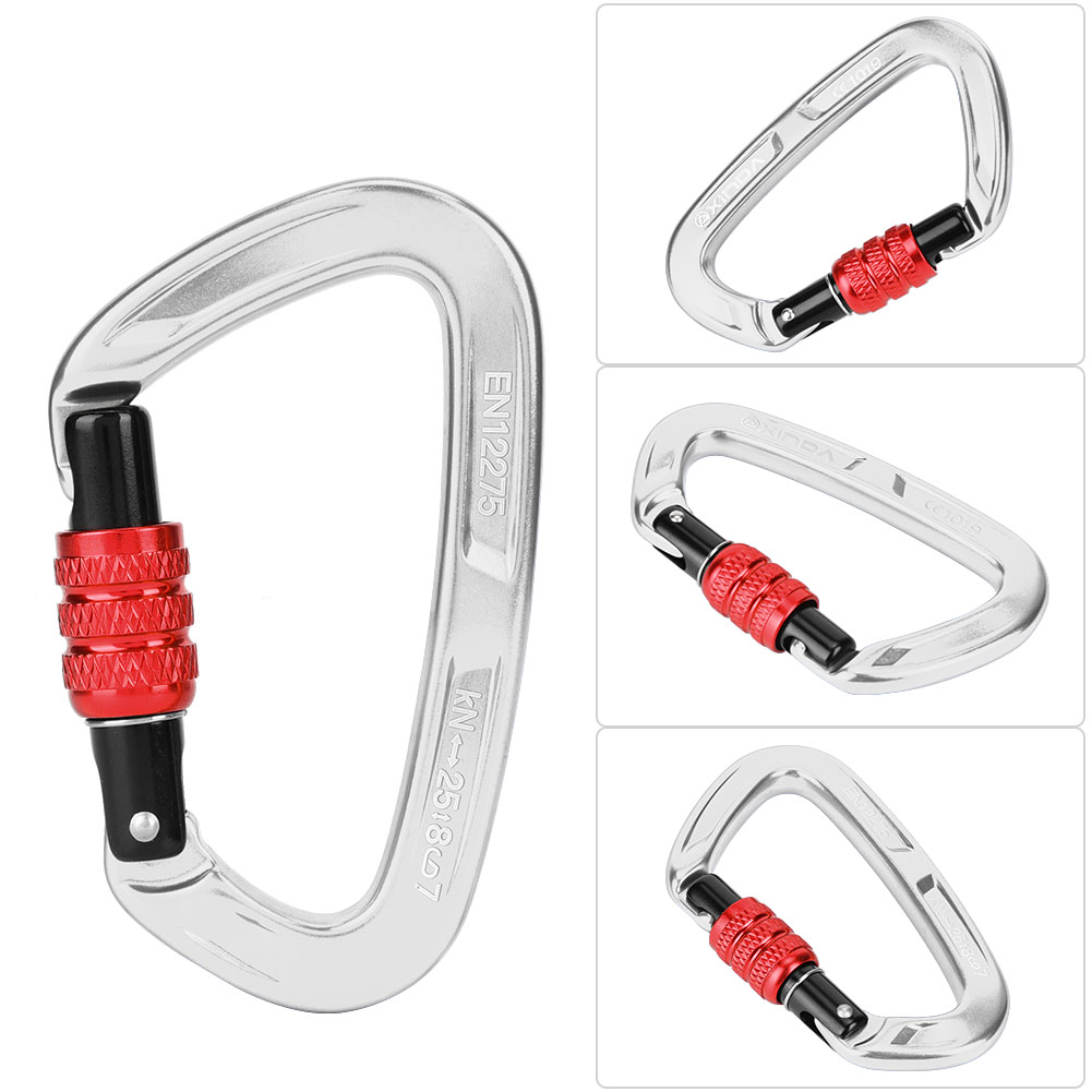 คาราบิเนอร์ล็อคอลูมิเนียมอัลลอ - Carabiner Locking D บทวิจารณ์และราคา