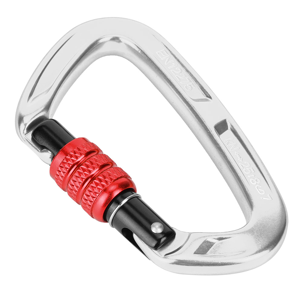 คาราบิเนอร์ล็อคอลูมิเนียมอัลลอ - Carabiner Locking D บทวิจารณ์และราคา