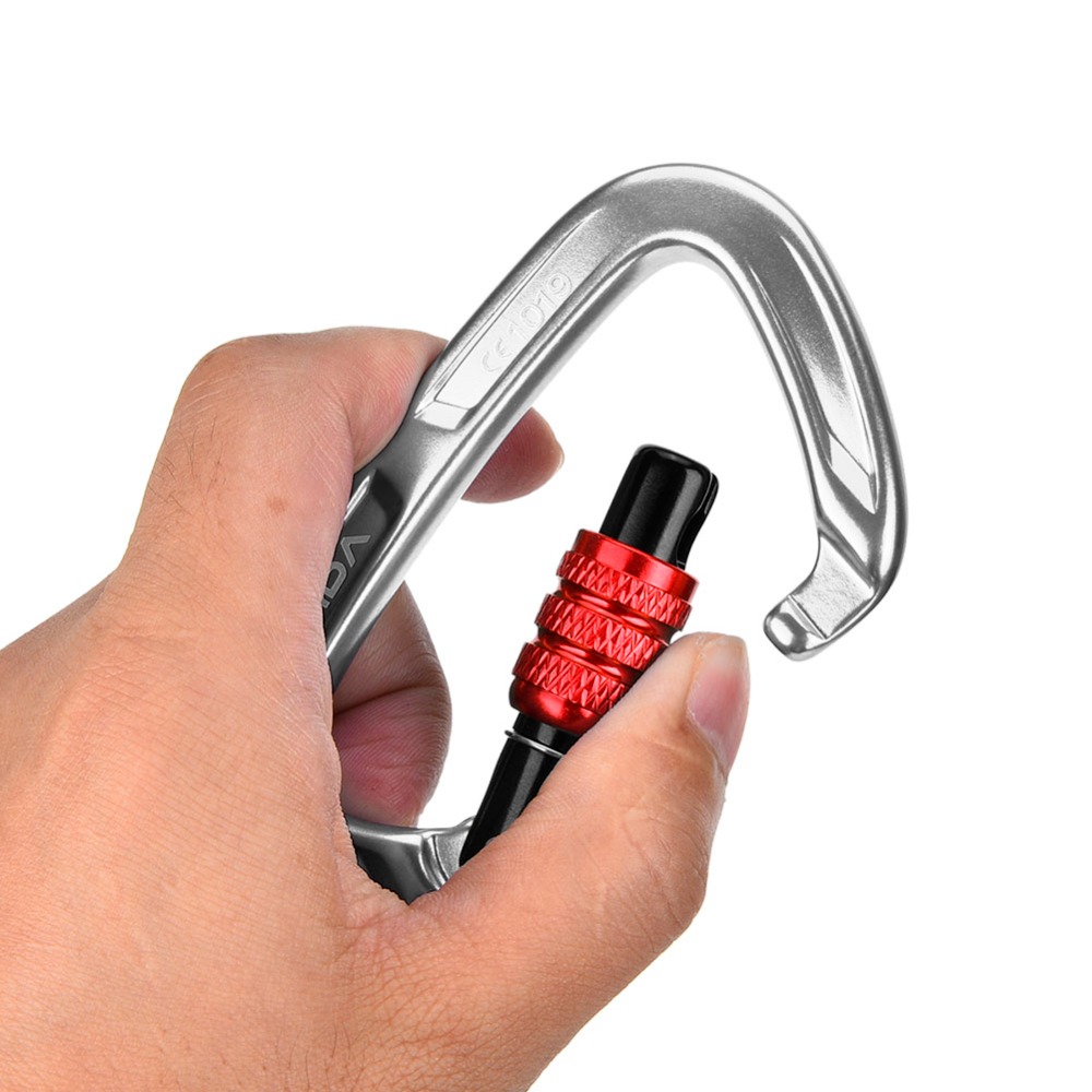 คาราบิเนอร์ล็อคอลูมิเนียมอัลลอ - Carabiner Locking D บทวิจารณ์และราคา