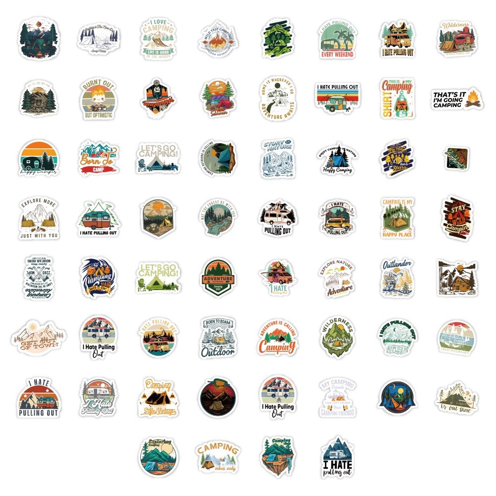 ชุดสติกเกอร์สไตล์แคมป์ปิ้งกลาง - Outdoor Adventure Store บทวิจารณ์และราคา